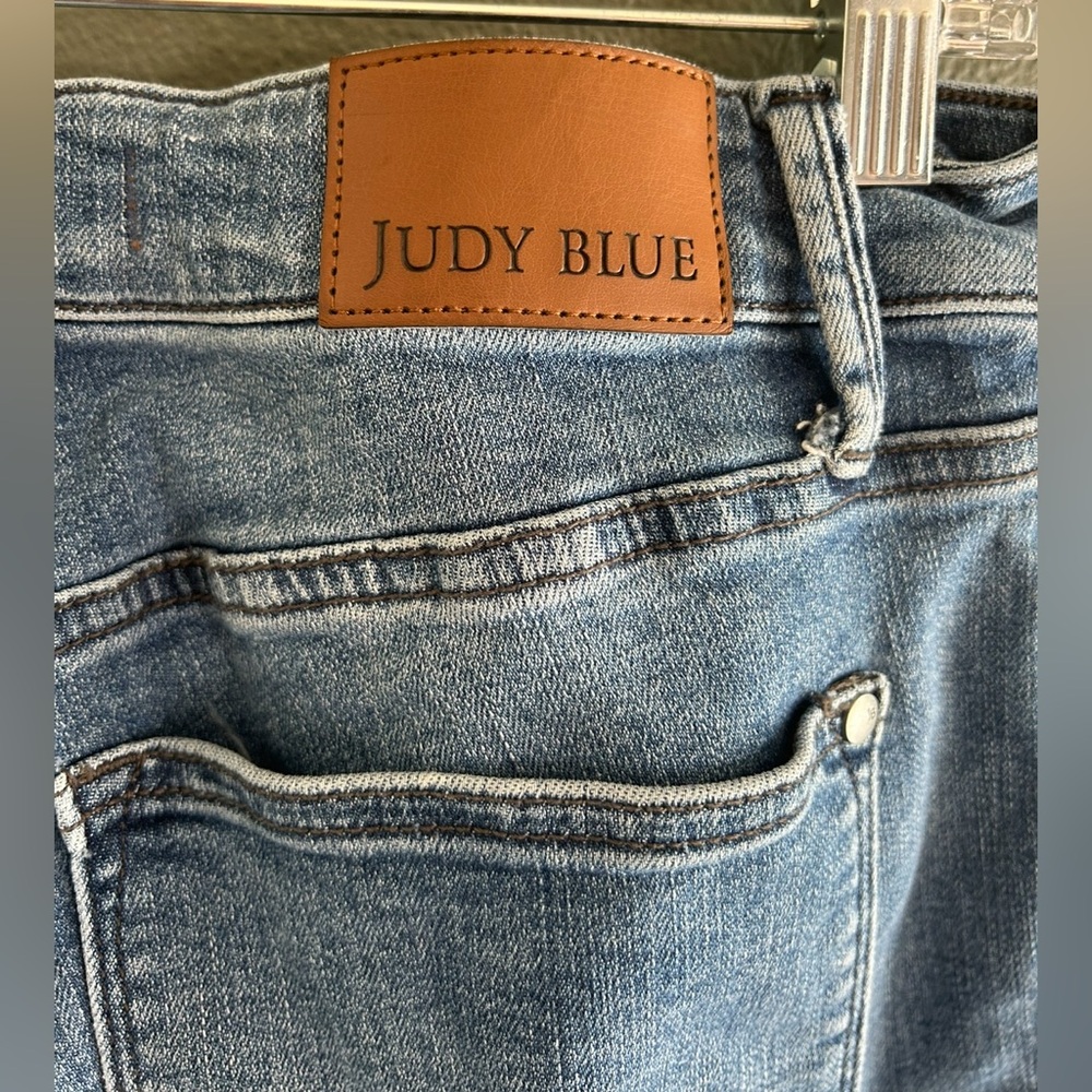 Judy Blue 14W Braided High Rise Crop Wide Leg Jeans Denim - Picture 7 of 8